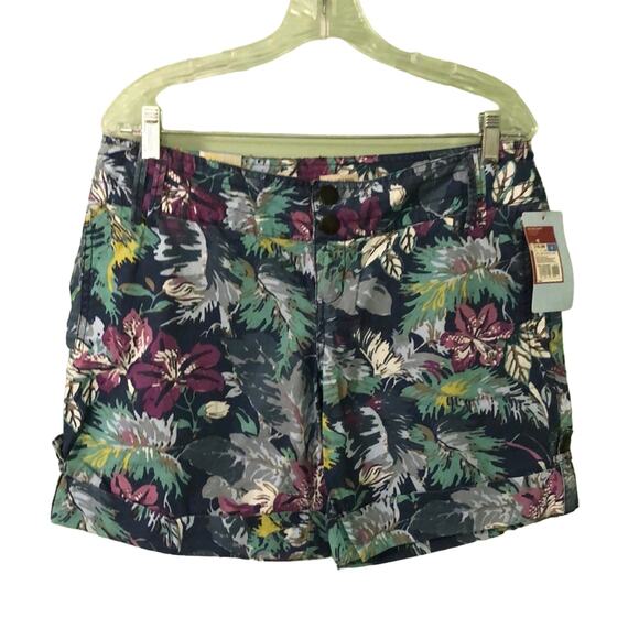 Mossimo Floral Print Cotton Shorts NWT Juniors Size 9 Convertible Length - Picture 1 of 8